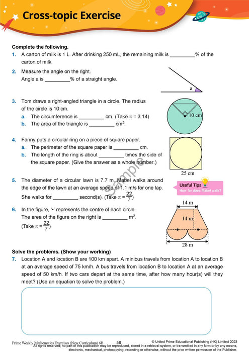 Prime Weekly Maths Exercises 6B