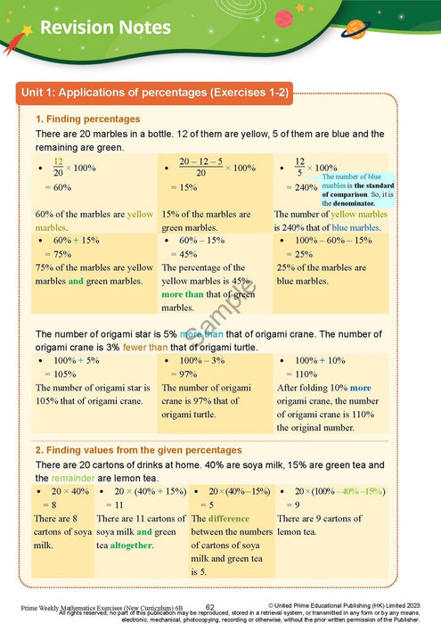 Prime Weekly Maths Exercises 6B