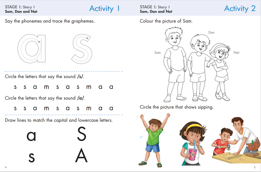 Forward Phonics - Activity Book with Answer Key (Stage 1-blue)