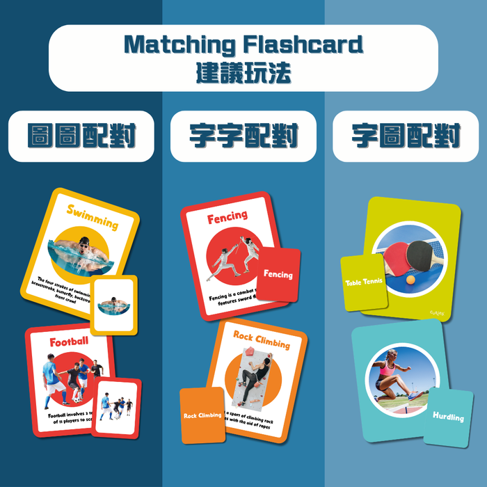 Curios® 英文運動配對卡 Sports Matching cards