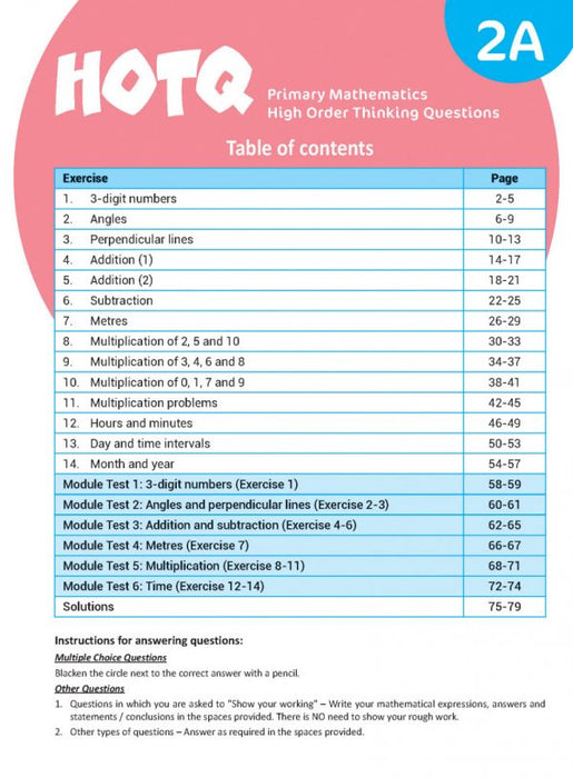 HOTQ Primary Mathematics High Order Thinking Questions 2A