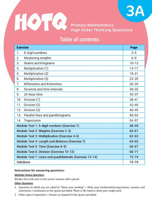 HOTQ Primary Mathematics High Order Thinking Questions 3A