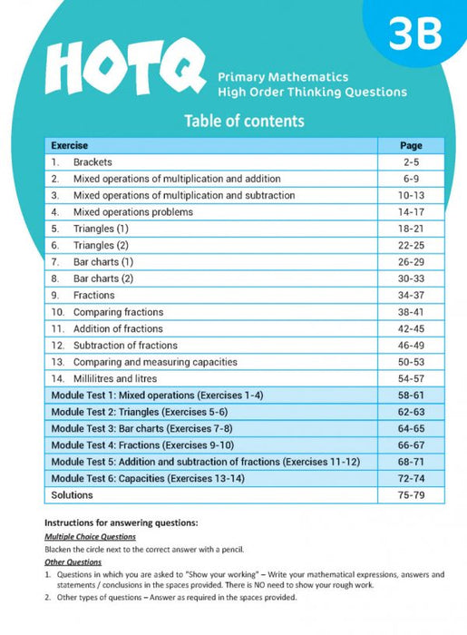 HOTQ Primary Mathematics High Order Thinking Questions 3B