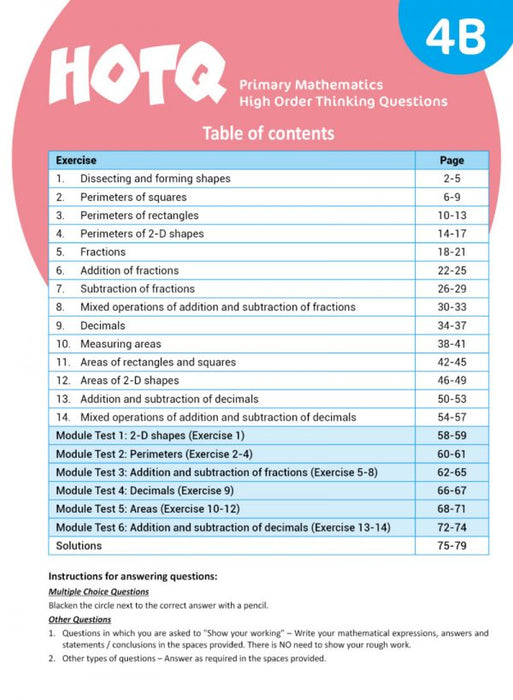 HOTQ Primary Mathematics High Order Thinking Questions 4B