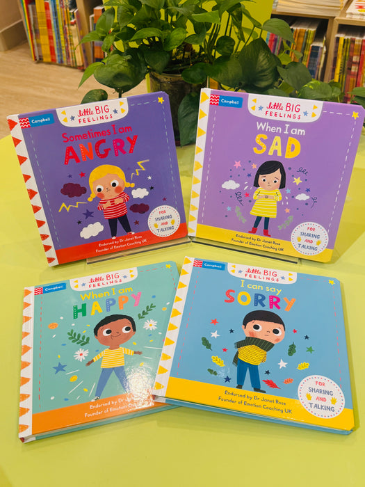 Little Big Feelings 4 Books Set B（Angry, Sad, Happy, Sorry）❣️Christmas deal! Buy both set A+B GET 'Hello Santa' + 'Ten Christmas Buttoms'