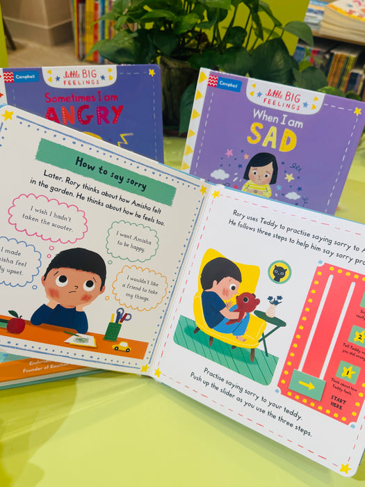 Little Big Feelings 4 Books Set B（Angry, Sad, Happy, Sorry）❣️Christmas deal! Buy both set A+B GET 'Hello Santa' + 'Ten Christmas Buttoms'