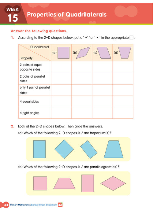 Primary Mathematics: Exercise, Revision & Mock Exam 4A