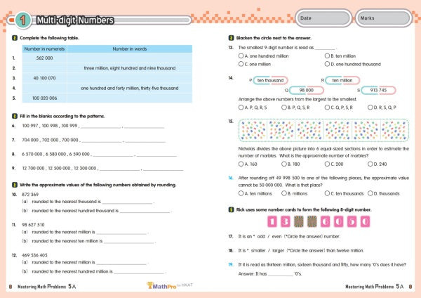 MathPro for HKAT Mastering Math Problems 5A