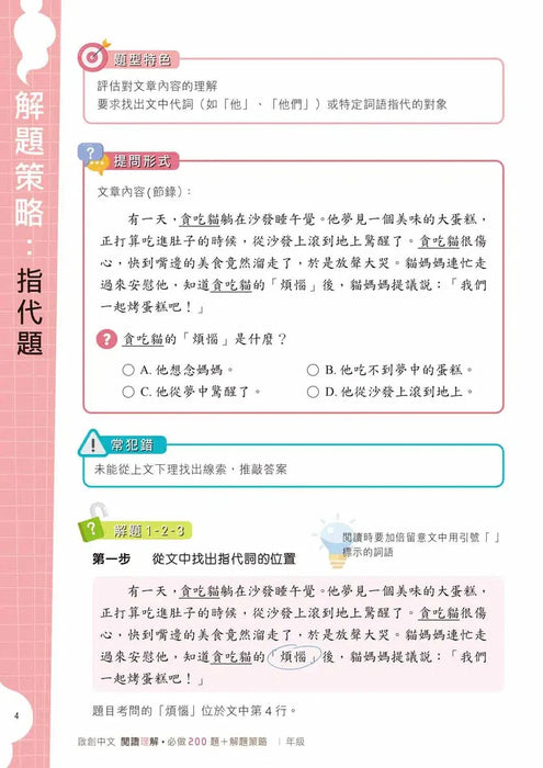 啟創中文 – 閱讀理解必做200題+解題策略