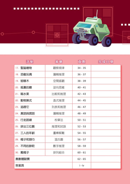 高思維訓練 – 奧數策略體驗營 (一至六年級)