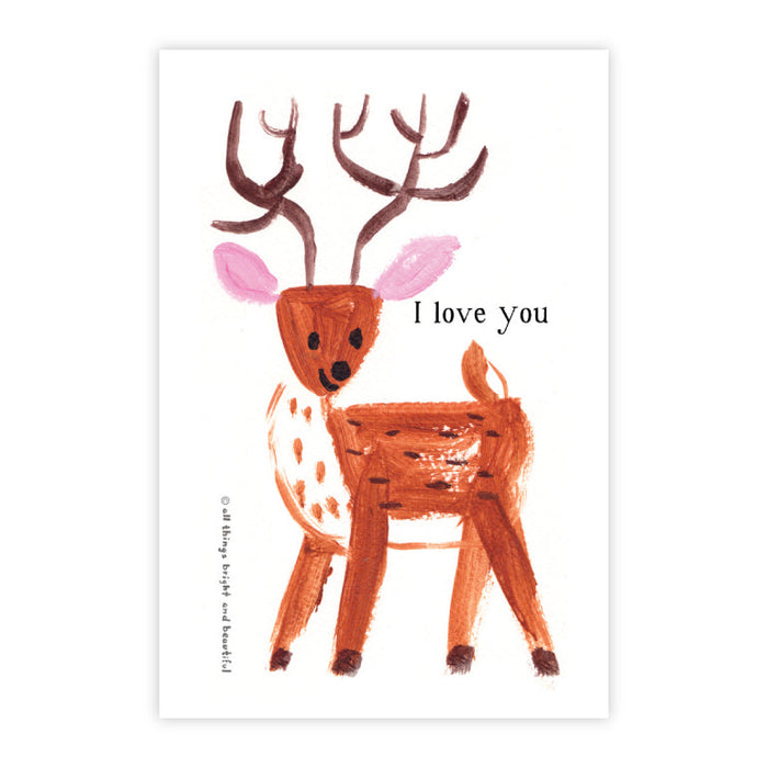 Deer - I Love You Postcard 愛你小鹿明信片