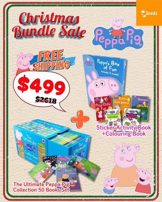 Christmas Best Gift❣️The Ultimate Peppa Pig Collection 50 Books Set+Peppa’s Box of Fun [HK FREE SHIPPING]]