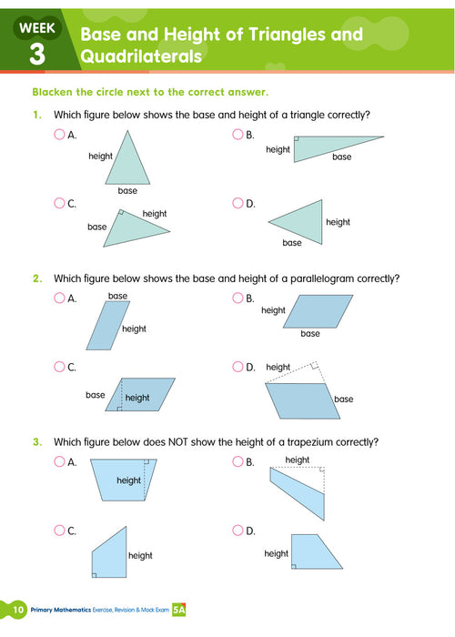 Primary Mathematics: Exercise, Revision & Mock Exam 5A