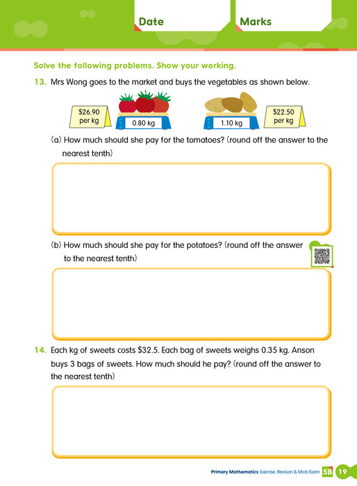 Primary Mathematics: Exercise, Revision & Mock Exam 5B