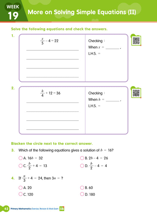 Primary Mathematics: Exercise, Revision & Mock Exam 5B