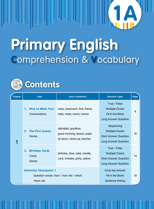 Primary English - Comprehension & Vocabulary 1A