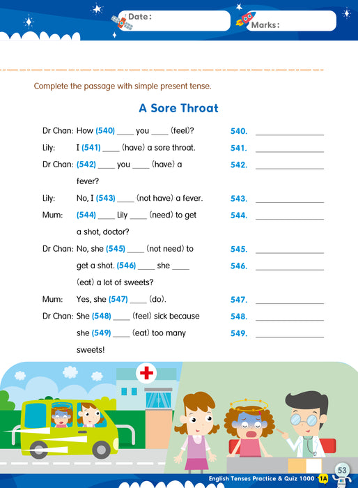 English Tenses Practice & Quiz 1000  1A