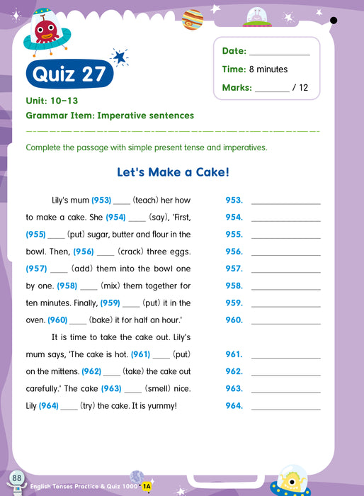 English Tenses Practice & Quiz 1000  1A