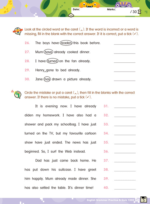 English Proofreading Practice & Quiz 1000 P5