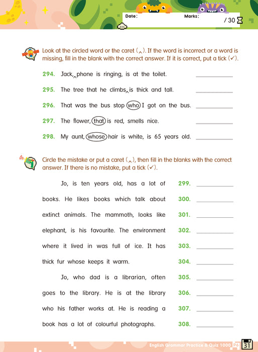English Proofreading Practice & Quiz 1000 P6