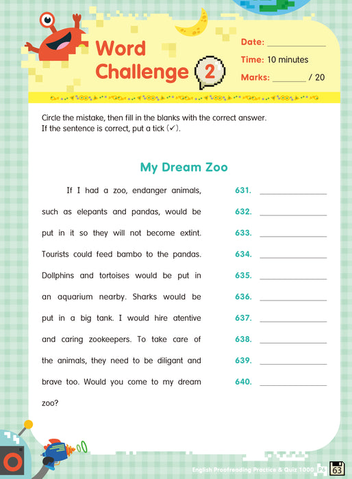 English Proofreading Practice & Quiz 1000 P6