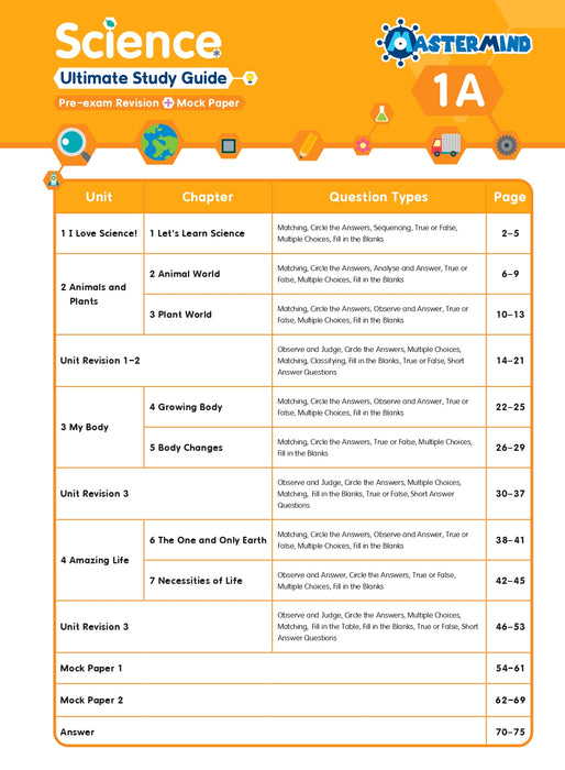 Pre-order: Science Ultimate Study Guide Pre-exam Revision + Mock Paper - 1A