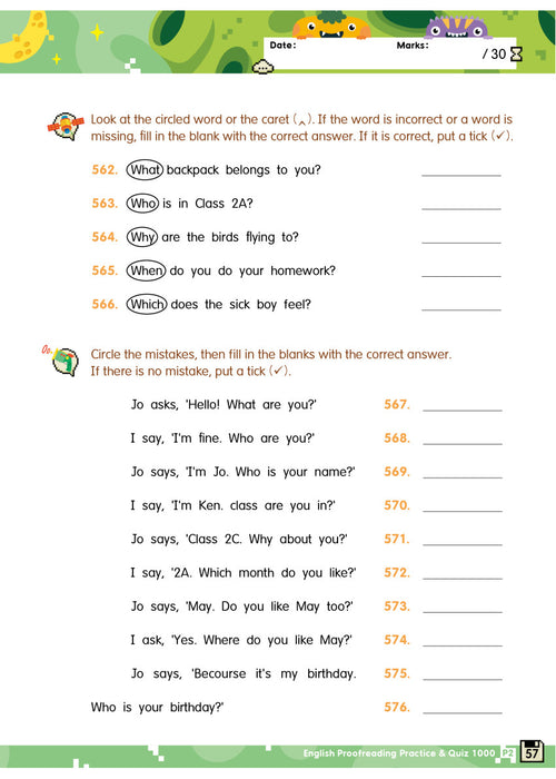 English Proofreading Practice & Quiz 1000  P2