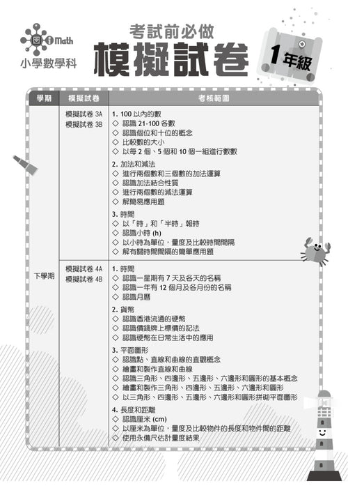 小學數學科 考試前必做模擬試卷