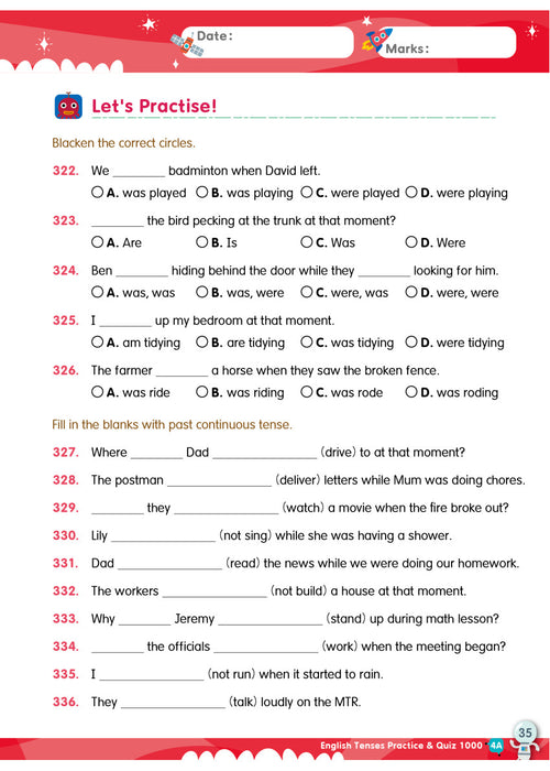 English Tenses Practice & Quiz 1000  4A
