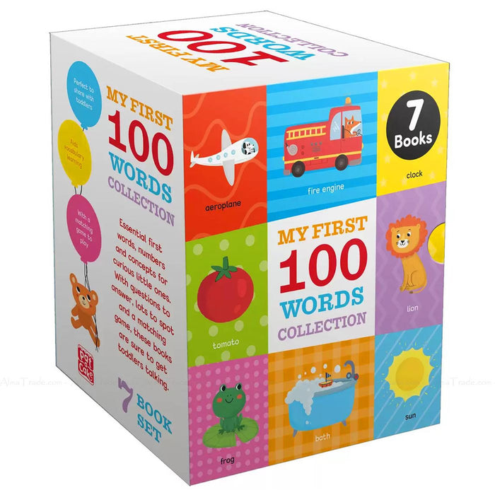 My First 100 Words Collection Baby Kids Animal Numbers Slipcase 7 Books Box set