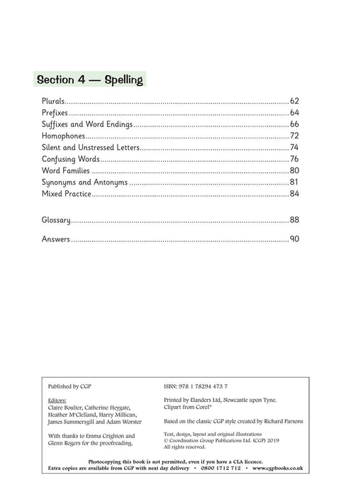 KS2 English: Grammar, Punctuation and Spelling Workbook - Ages 7-11