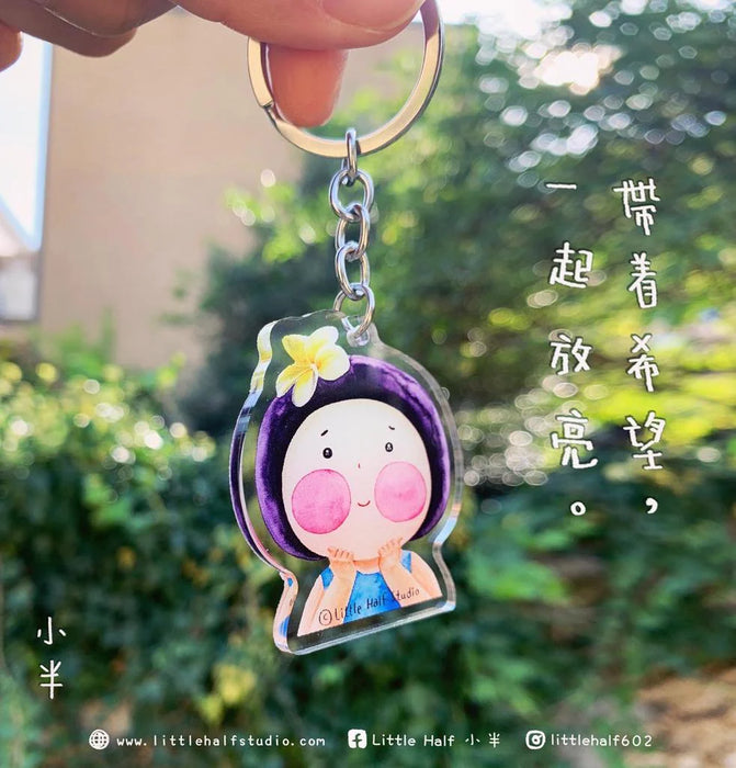 小半亞加力鎖匙扣 / 款式一：雞蛋花