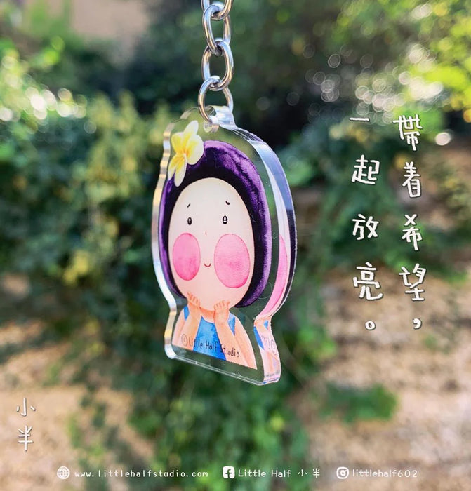 小半亞加力鎖匙扣 / 款式一：雞蛋花