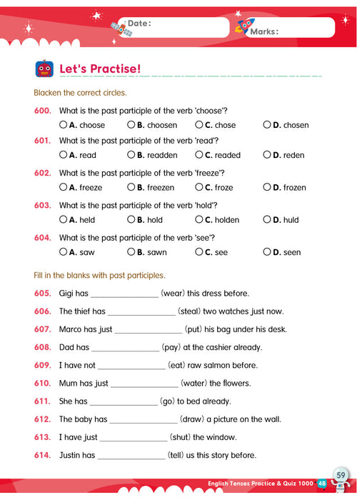 English Tenses Practice & Quiz 1000  4B