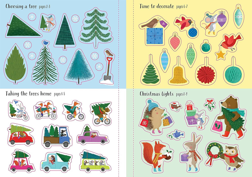 Usborne Sparkly Christmas Trees Sticker Book