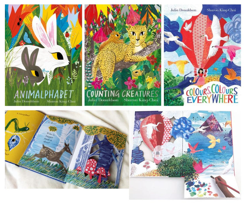 Julia Donaldson 3 Books Gift Set (Animalphabet + Counting Creatures + Colours, Colours Everywhere)
