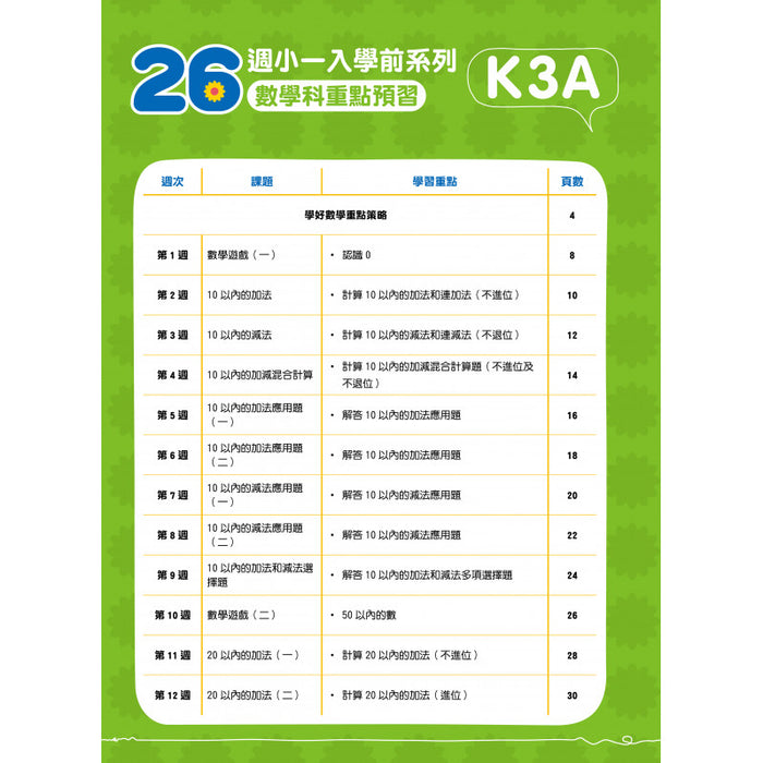 26 週學前教育系列 Mathematics K3A